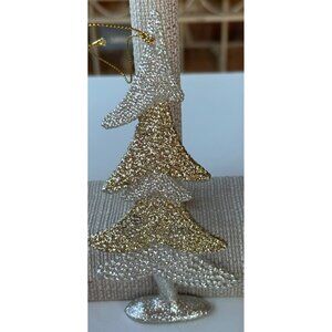 Season of Glory Metallic Silver & Gold Holiday Ornament 6" Tall #312706 (NWOT)